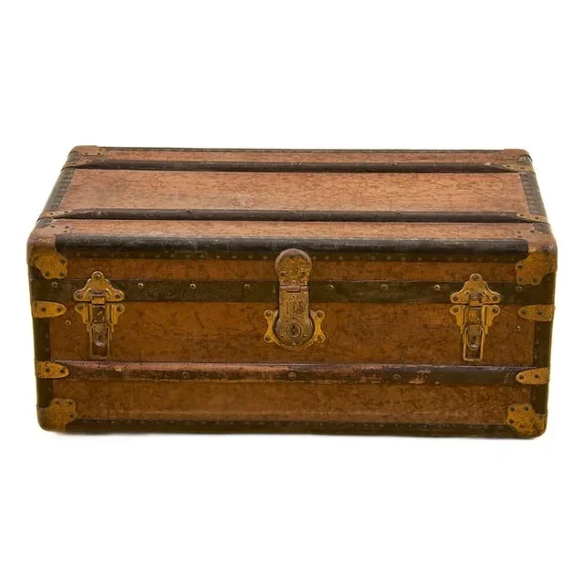 Vintage Wooden Trunk, 1930s