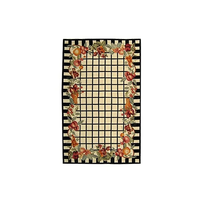 Virgin Wool Pile Transitional Medium Rectangle Rug 9×6 Ivory/Black – Safavieh