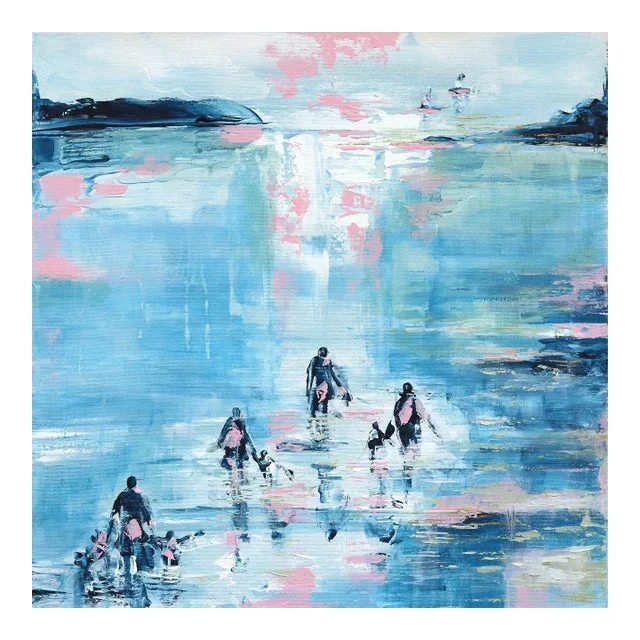 Vitamin Sea 03-1 – Abstract Textural Landscape Painting Original Artwork by Ivana Milosevic