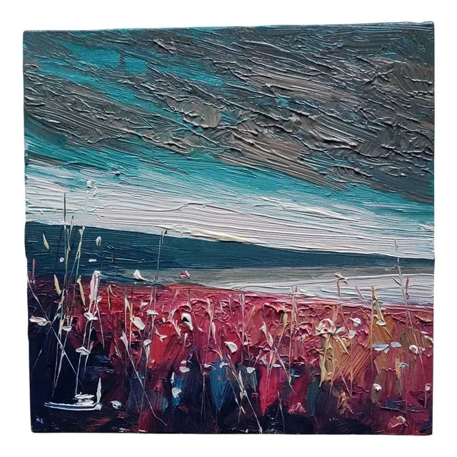 Vivek Mandalia, Ocean View Landscape, Oil on Canvas