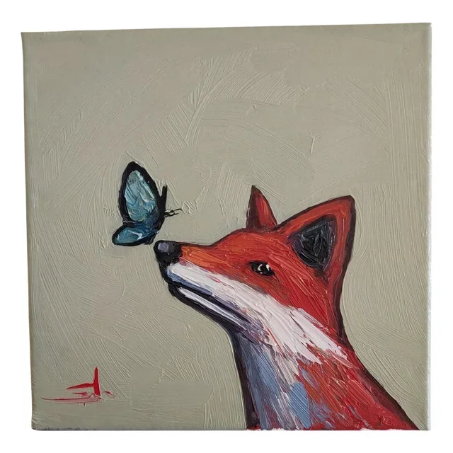 Vivek Mandalia, Red Fox, Oil on Canvas