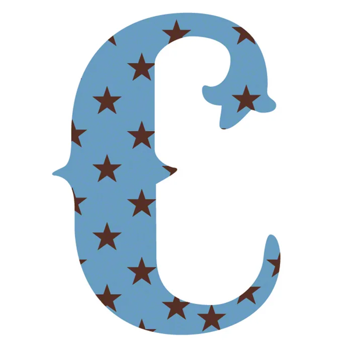 Wall Candy Arts Blue Stars Luv Letter C Wall Decal