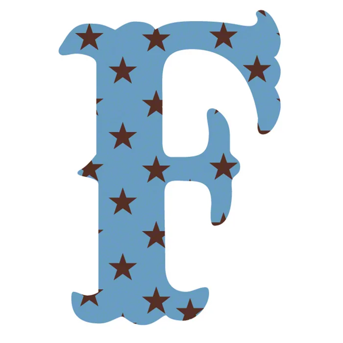 Wall Candy Arts Blue Stars Luv Letter F Wall Decal