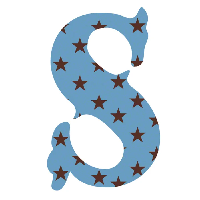 Wall Candy Arts Blue Stars Luv Letter S Wall Decal