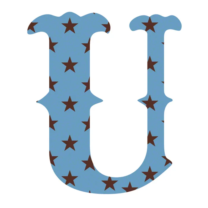 Wall Candy Arts Blue Stars Luv Letter U Wall Decal