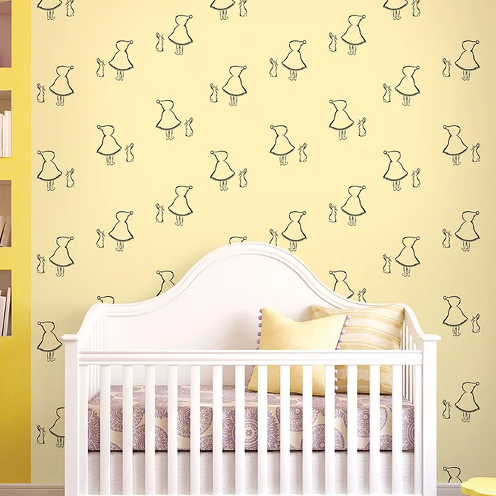 Wall Candy Arts Bunny Up Removable Wallpaper in Buff