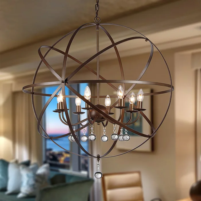 Warehouse of Tiffany Jossie 8-light Crystal 30-inch Bronze-finish Chandelier