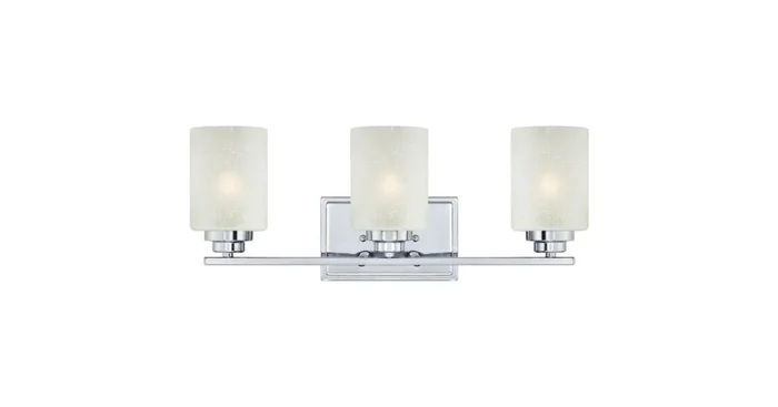 Westinghouse Hansen Bathroom Vanity Light with 3 Lights with White Linen Glass