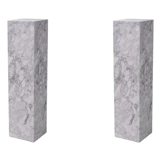 White Marble Columns, Set of 2