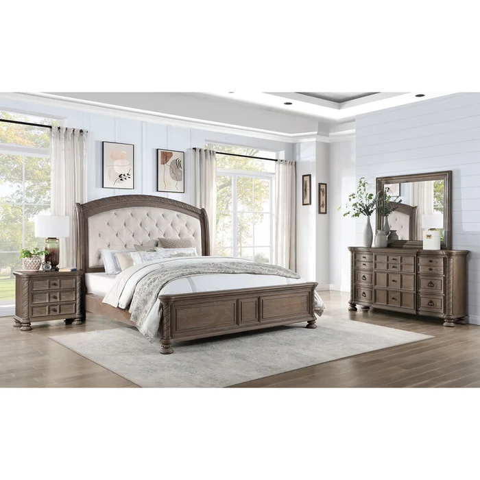 Wire Brushed Transitional Queen Bedroom Set – Emmett Collection – Coaster