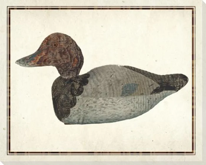 Wooden Duck Decoy 4 Wrapped Canvas Giclee Art Print Wall Art