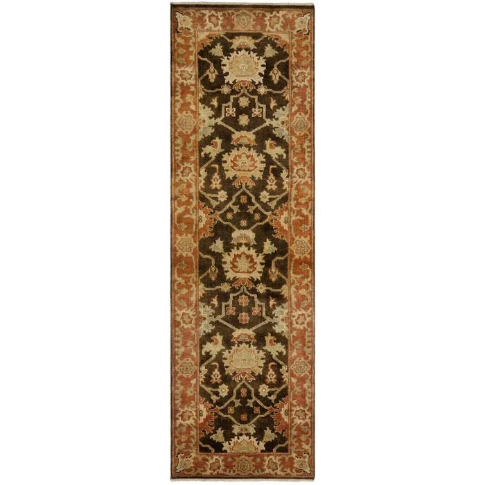 Wool Area Rug Brown Rust Traditional Design Small Rectangle 4×6 – Safavieh