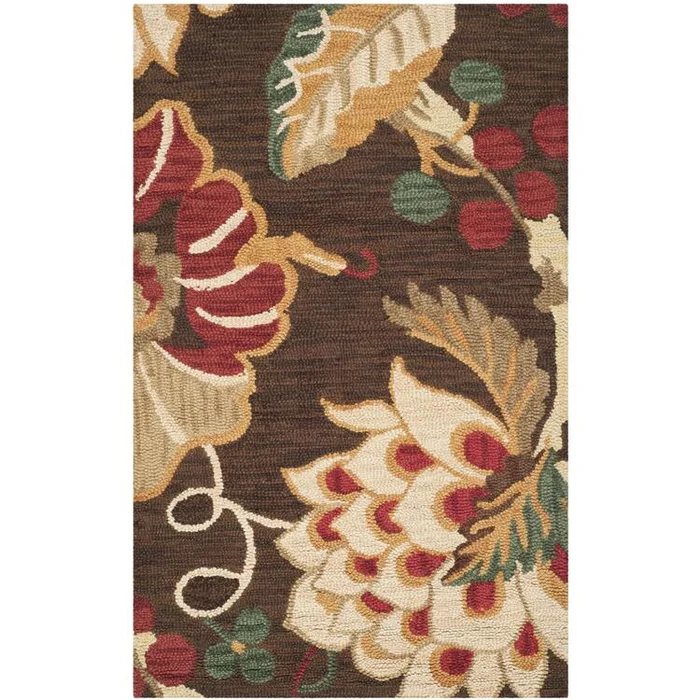 Wool Pile Hand Tufted Rectangle Runner Rug Brown Multi 2×8 – Safavieh