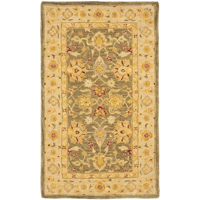 Wool Pile Olive Grey Beige Rectangle Runner Rug 8′ x 2’3 – Safavieh