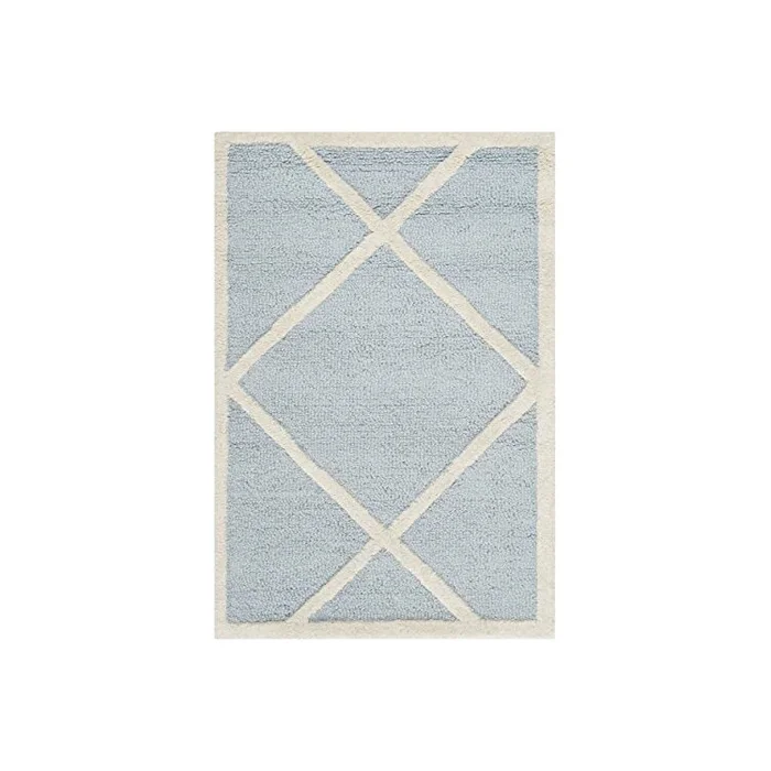 Wool Pile Silver/Ivory Contemporary Area Rug Runner 12×2.5 – Safavieh