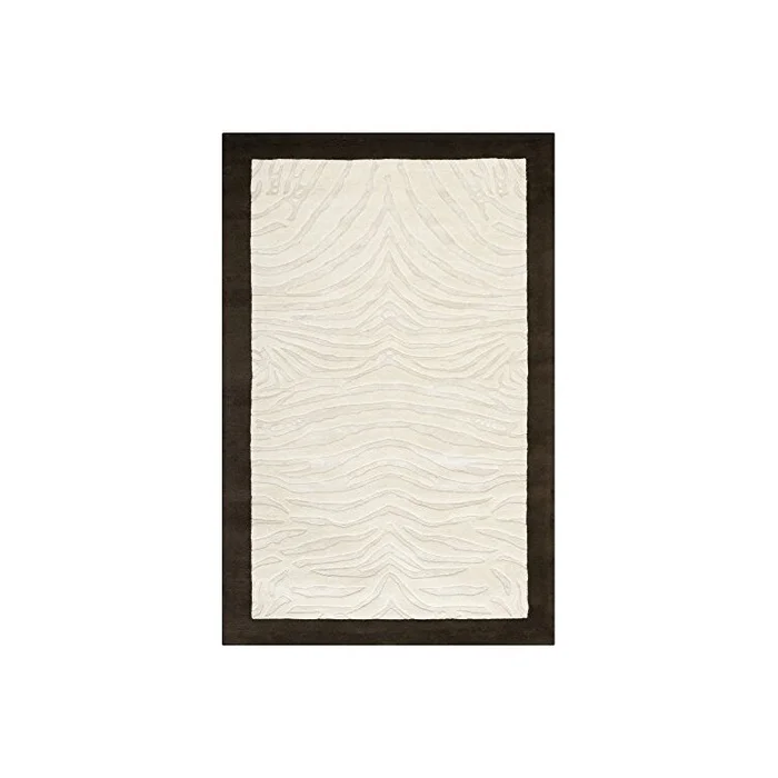 Wool Pile Small Contemporary Ivory Espresso Large Rectangle Rug 9×7 – Safavieh