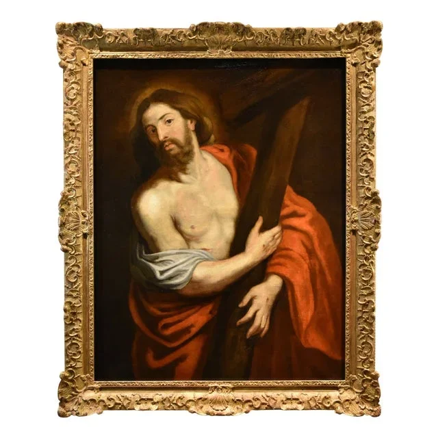 Workshop of Anthoon Van Dyck, Christ Carrying the Cross, 1650, Oil on Canvas, Framed