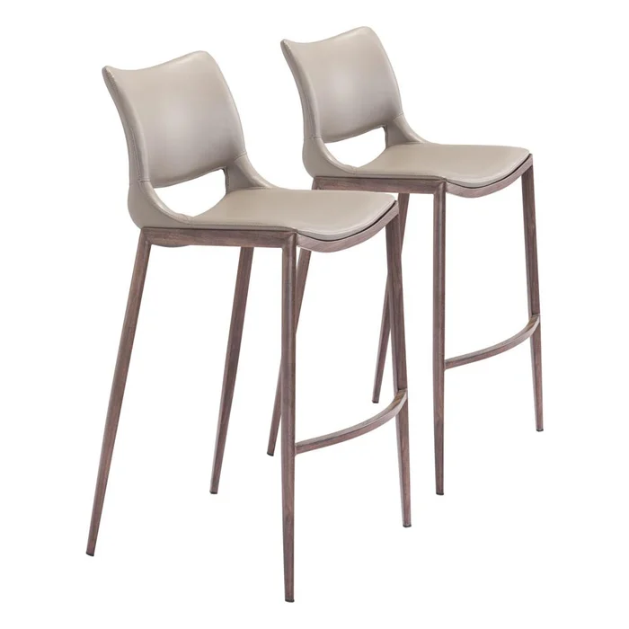 Zuo Modern – Ace Barstool (Set of 2) Brown & Walnut – 101286