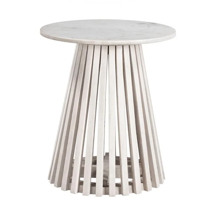 Zuo Modern – Mazara Side Table White & Natural – 109862