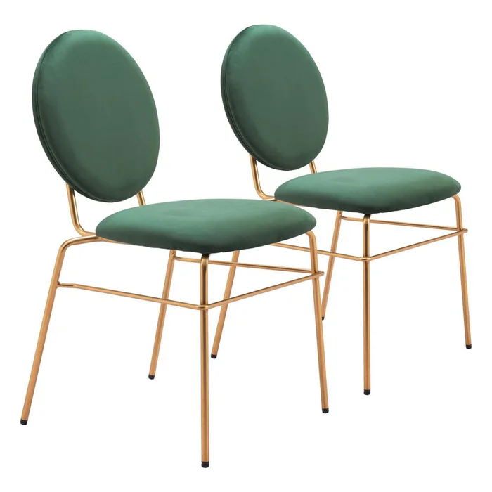 Zuo Modern – Odessa Dining Chair (Set of 2) Green & Gold – 109804